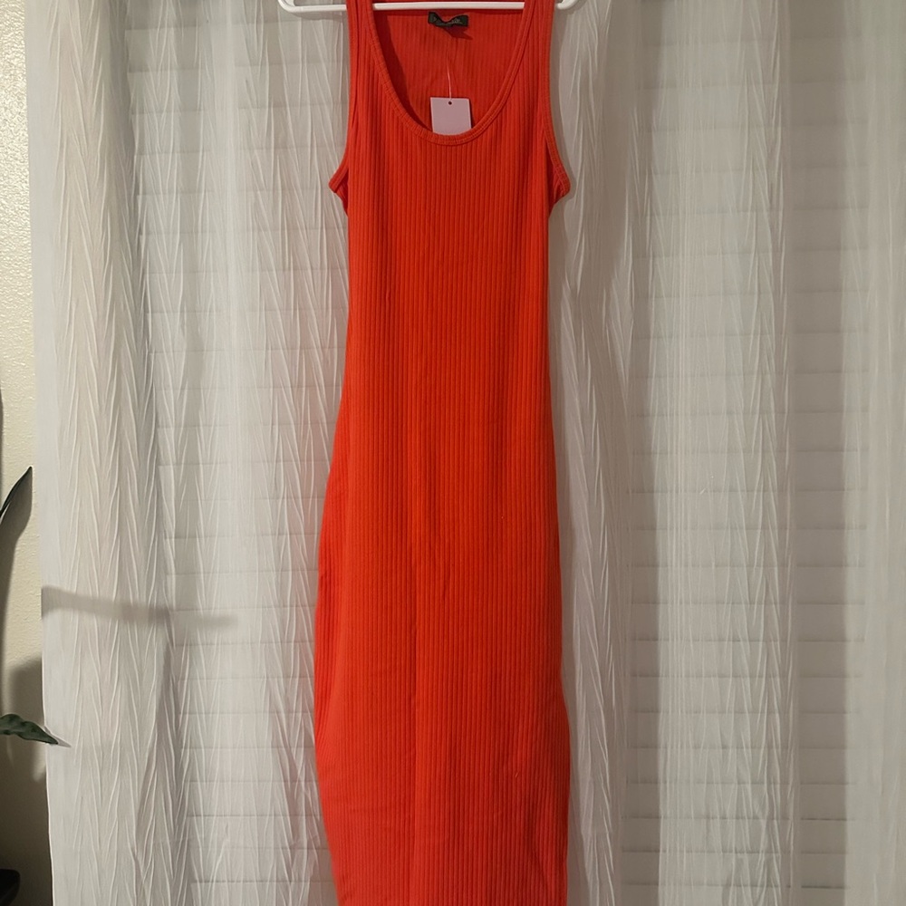 Sleeveless Orange Dress
